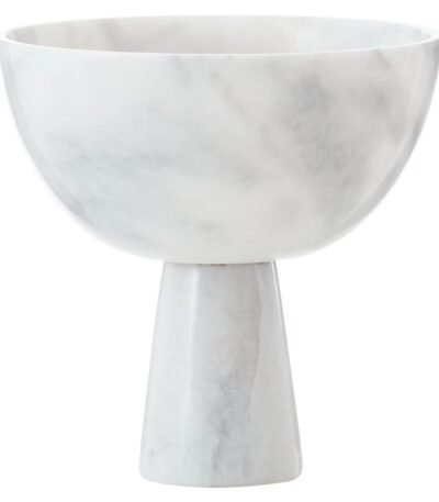 Rousay Large White Marble Pedestal Bowl