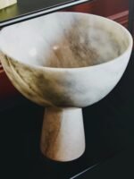 Rousay Large White Marble Pedestal Bowl