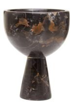 Rousay Small Black Marble Pedestal Bowl