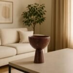 Rousay Small Red Marble Pedestal Bowl