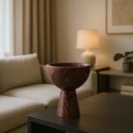 Rousay Small Red Marble Pedestal Bowl