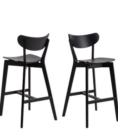 Roxby Bar Stool in Black Set of 2