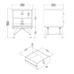 Ry Package - Wardrobe 3 Doors + 3 Drawers + Double chest 6 Drawers + Bedside Cabinet 2 Drawers in Matt Black Walnut