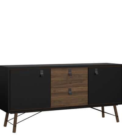 Ry Sideboard 2 Doors 2 Drawers in Matt Black Walnut