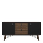 Ry Sideboard 2 Doors 2 Drawers in Matt Black Walnut