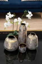 Sanday Large Grey and Gold Ceramic Vase