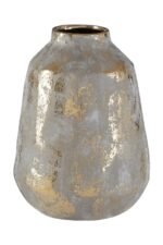 Sanday Medium Grey and Gold Ceramic Vase