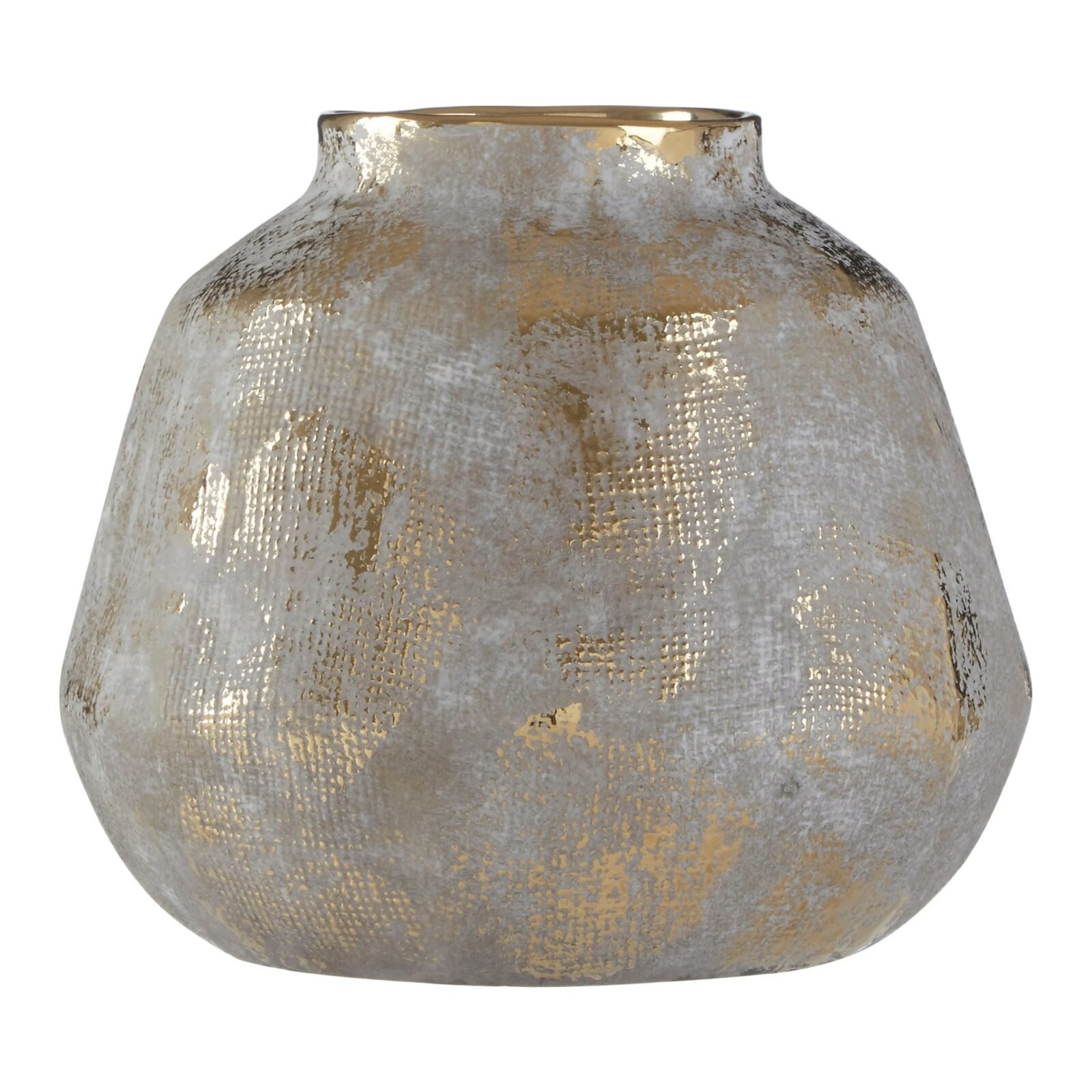 Sanday Small Grey and Gold Ceramic Vase Sanday Small Grey and Gold Ceramic Vase