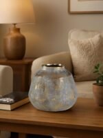 Sanday Small Grey and Gold Ceramic Vase