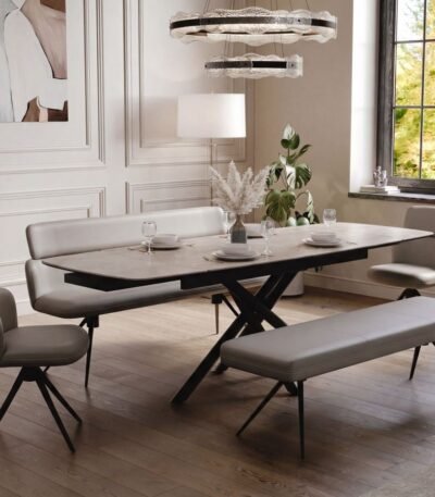 Savana Mocha Ceramic 120-180cm Extending Dining Table