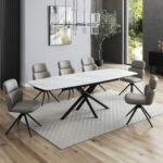 Savana Oyster Ceramic 120-180cm Extending Dining Table