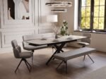 Savana Travertine Ceramic 120-180cm Extending Dining Table
