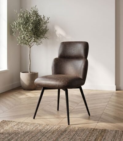 Savana Vintage Brown Swivel Dining Chair