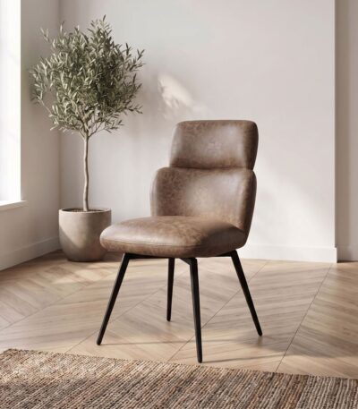 Savana Vintage Tan Swivel Dining Chair