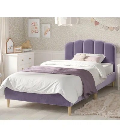 Scallop Purple Velvet Bed