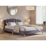 Scallop Purple Velvet Bed