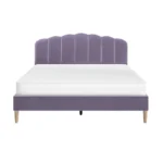 Scallop Purple Velvet Bed