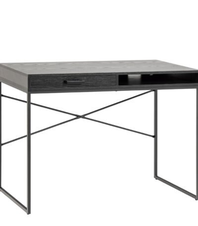 Seaford 1 Drawer Office Desk in Ash Black