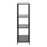 Seaford Black Metal Asymmetrical Bookcase with 3 Black Shelves