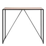 Seaford Black Metal Bar Table with Oak Top