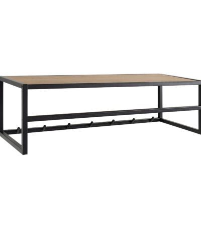 Seaford Black Metal Coat Rack with Oak Top