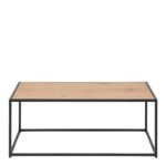 Seaford Black Metal Coffee Table with Oak Top