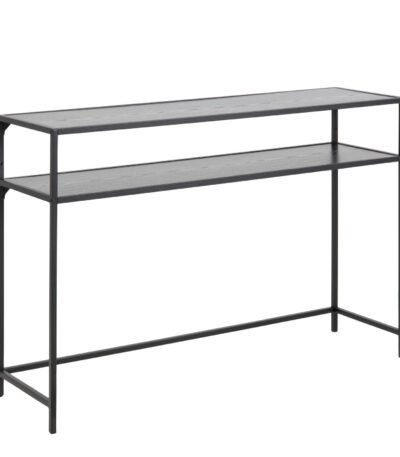 Seaford Black Metal Console Table with Black Top