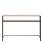 Seaford Black Metal Console Table with Oak Top