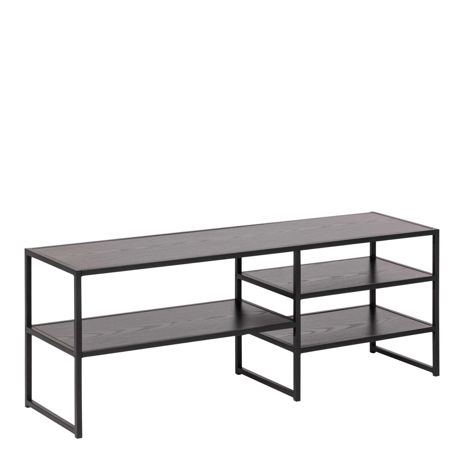 Seaford Black Metal Open TV Unit with 3 Black Shelves Seaford Black Metal Open TV Unit with 3 Black Shelves