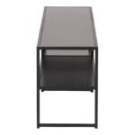 Seaford Black Metal Open TV Unit with 3 Black Shelves