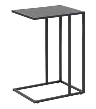 Seaford Black Metal Side Table with Black Top