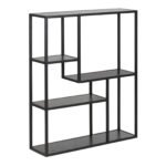 Seaford Black Metal Wall Shelf with 3 Additional Black Shelves