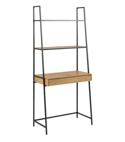 Seaford Bookcase with 1 Drawer in Black and Oak