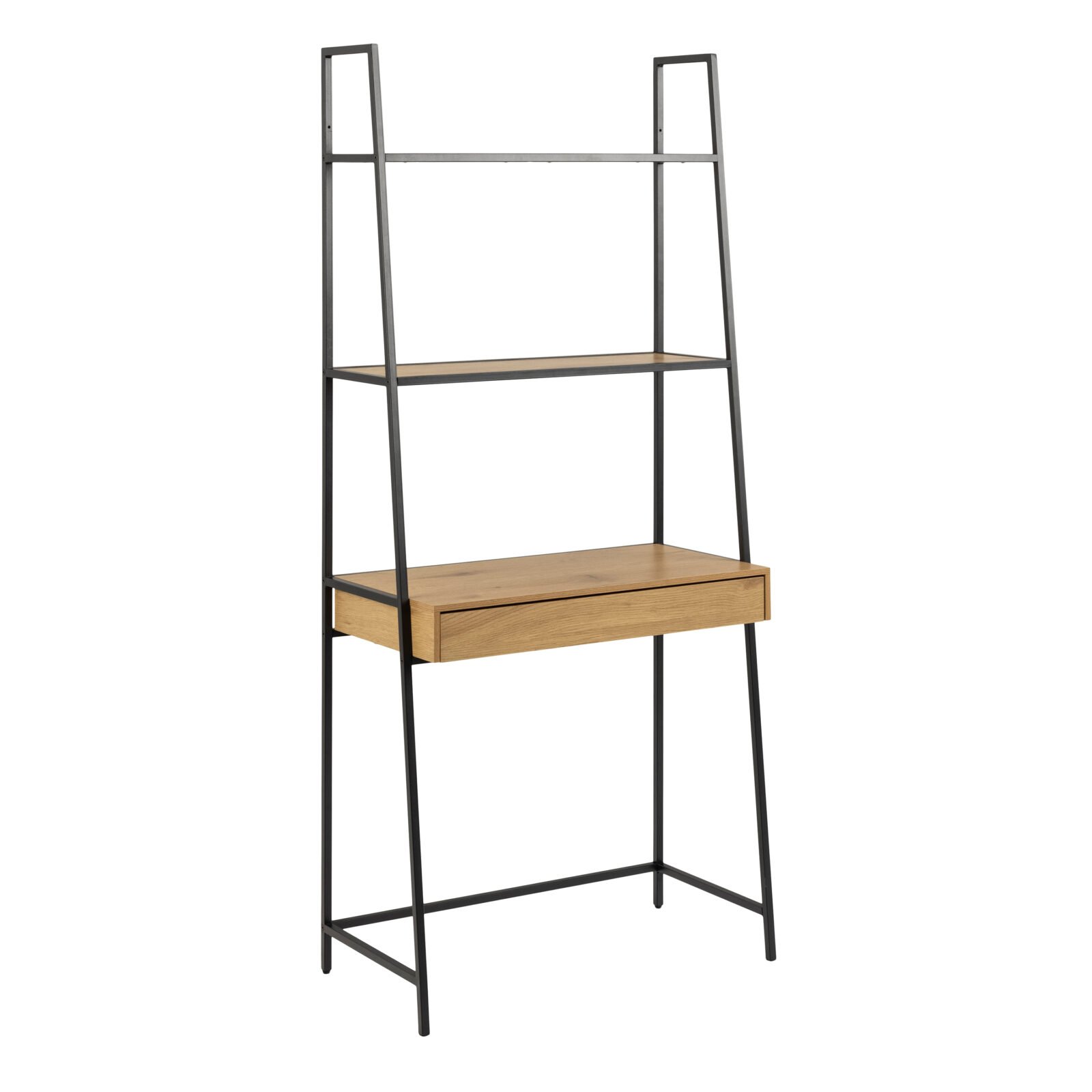 Seaford Bookcase with 1 Drawer in Black and Oak Seaford Bookcase with 1 Drawer in Black and Oak