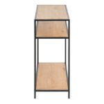 Seaford Console Table, 2 Shelves in Black and Oak