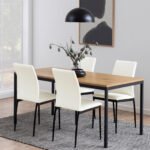 Seaford Dining Table in Black & Oak 160x80cm