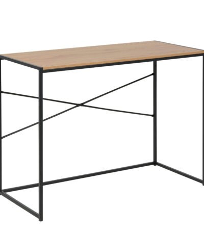Seaford Office Desk in Black & Oak