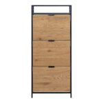 Seaford Shoe Cabinet in Black and Oak
