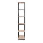Seaford Tall Black Metal Bookcase with 5 Sonoma Oak Shelves