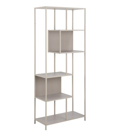 Seaford Tall Grey Metal Bookcase with 5 Shelves