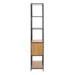 Seaford Tall Wild Oak Metal 2 Drawer Bookcase With 4 Shelves