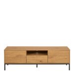Seaford Tv Unit 2 Doors 1 Drawer in Matt Wild Oak