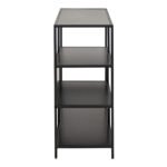 Seaford Wide Ash Black Metal Bookcase With 4 Black Ash Shelves
