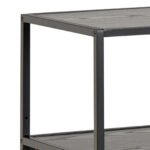 Seaford Wide Ash Black Metal Bookcase With 4 Black Ash Shelves