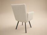 Selene Set of 2 Dining Chairs with Arms Light Beige Sherpa - Image 4