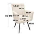 Selene Set of 2 Dining Chairs with Arms Light Beige Sherpa - Image 5