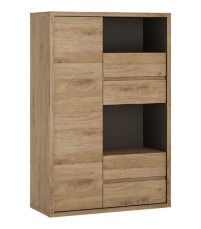 Shetland 1 Door 4 Drawer Display Cabinet