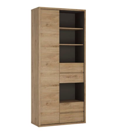 Shetland Tall Wide 1 Door 4 Drawer Bookcase