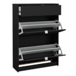 Shoes Shoe Cabinet 2 Flip Down Doors + 1 Drawer