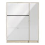 Shoes Shoe Cabinet 3 Flip Down Doors and 2 layers 1 Door Oak structure